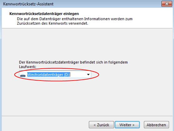 Erstellen Sie eine Passwort-Reset-Disk