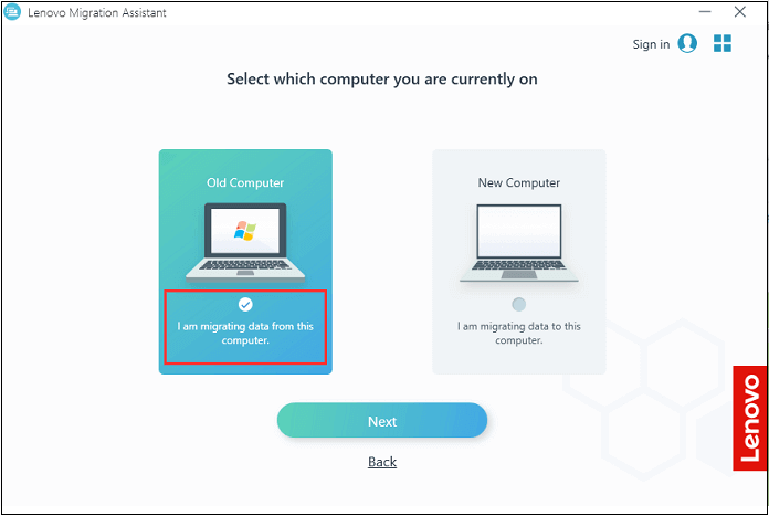 Den Quell-Computer auswählen
