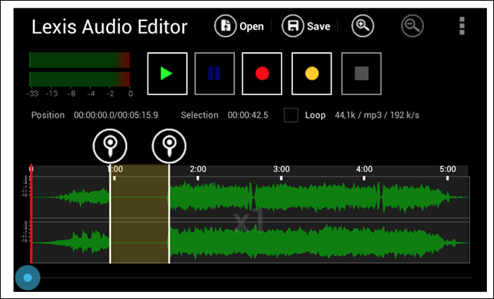 Audio Recorder und Editor App für Mobile - Lexis Audio-Editor