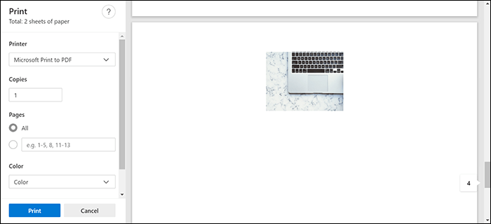 Ein geschütztes PDF drucken - Microsoft Edge