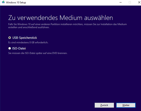 Einen neuen bootfähigen Windows-USB-Stick erstellen