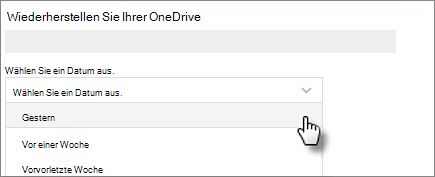OneDrive auf einen vorherigen Zeitpunkt wiederherstellen