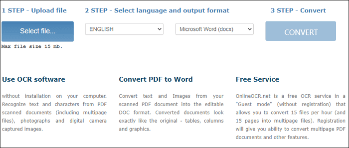 Kostenlose PDF OCR-Software - OnlineOCR.net