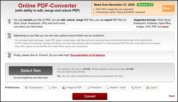 Beste Online-XML-zu-PDF-Konverter - Online2PDF