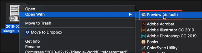 Gewünschte PDF-Datei mit der Vorschau-App öffnen