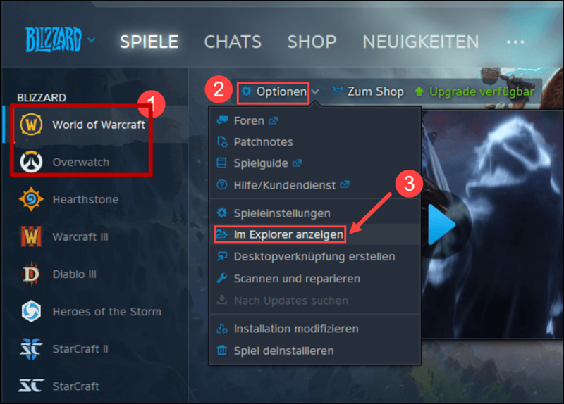 Overwatch durch Neuinstallation auf anderes Laufwerk verschieben