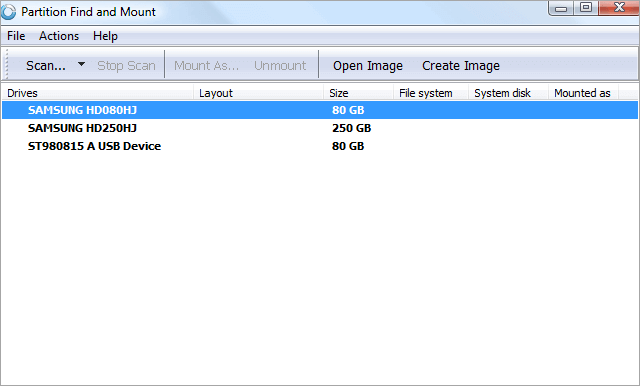 Partition Find & Mount - Partition wiederherstellen