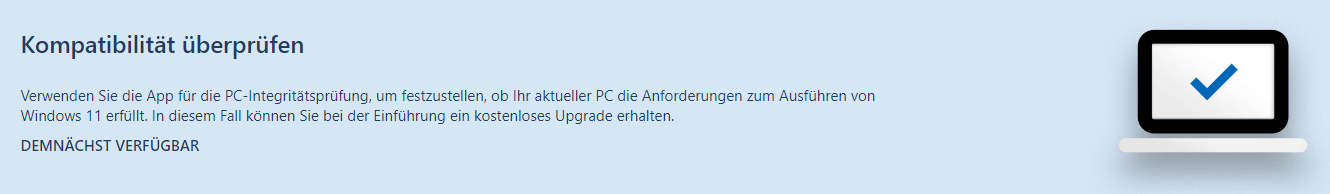 Windows 11 Kompatibilität prüfen