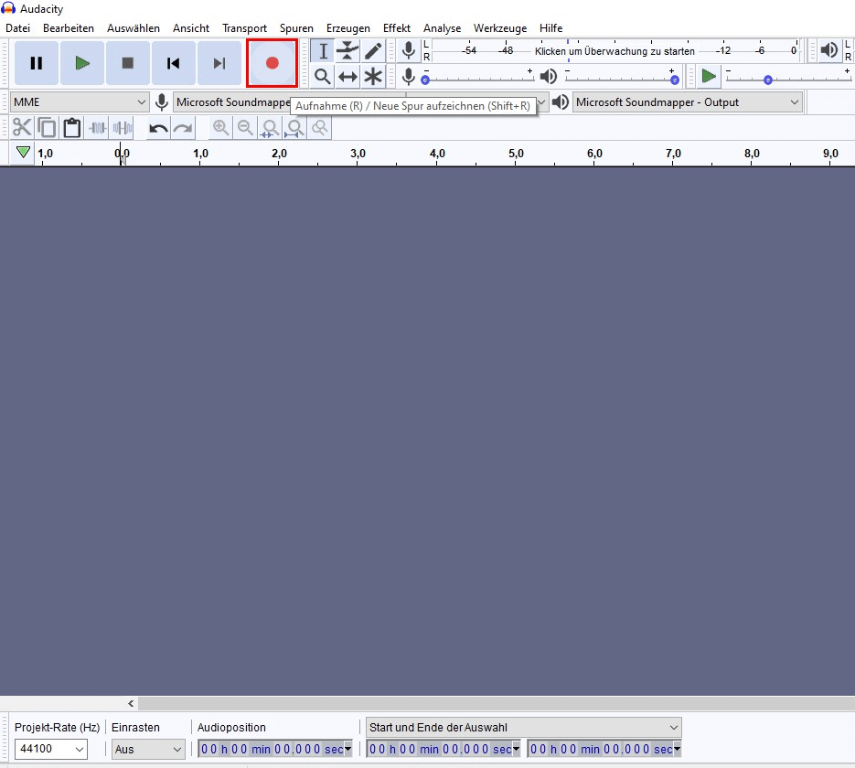 Windows 8 Audioaufnahm-Software - Audacity