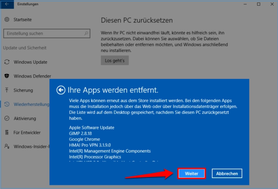 Diesen PC zurücksetzen -3