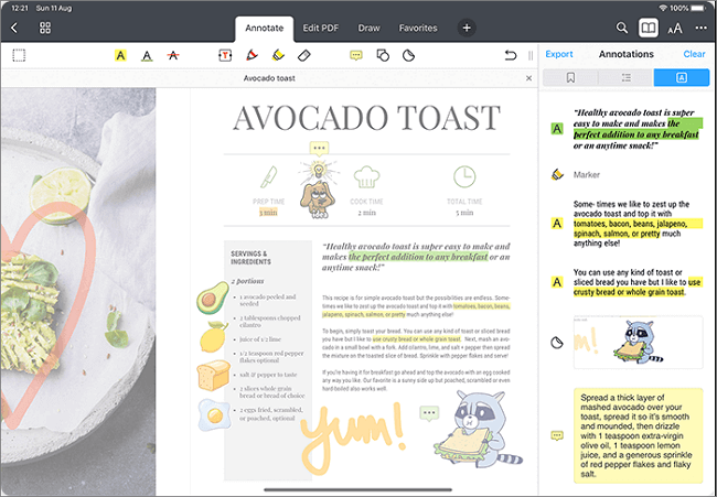 Text in PDF auf iPhone hervorhebt