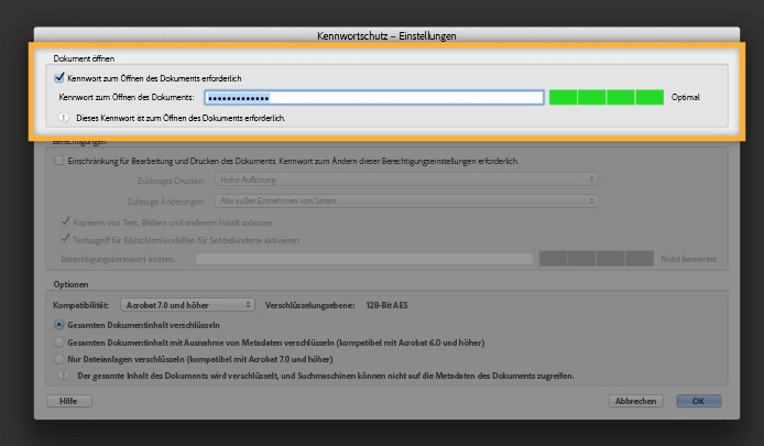 Eine PDF-Datei mit Adobe Acrobat verschlüsseln