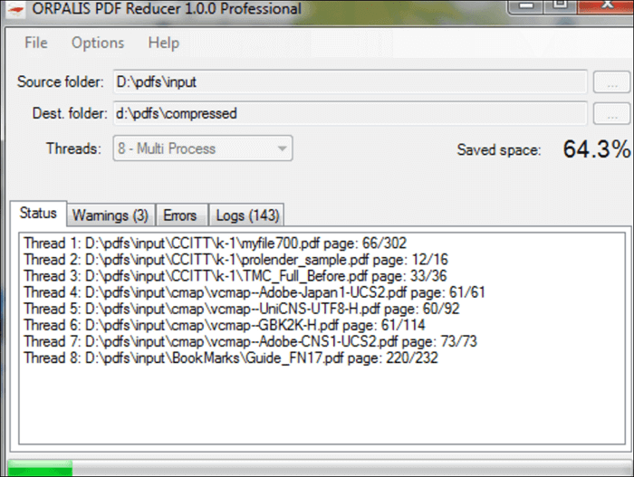 PDF-Komprimierer - ORPALIS PDF Reducer Free