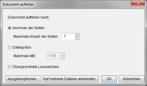 PDF in einzelne Seiten aufteilen