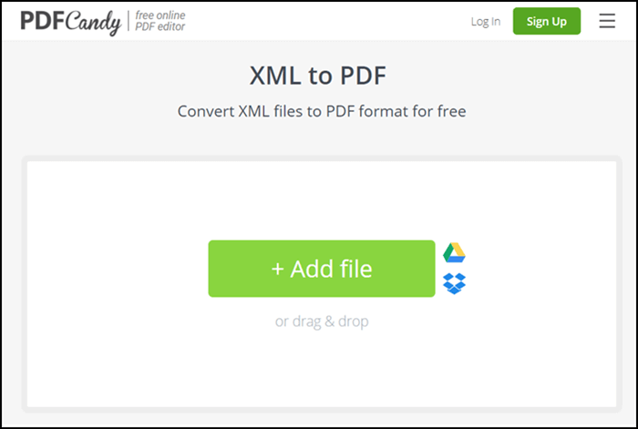 Beste Online-XML-zu-PDF-Konverter - Pdfcandy