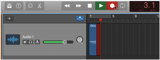 Audio auf Mac mit GarageBand aufnehmen - Aufzeichnung starten