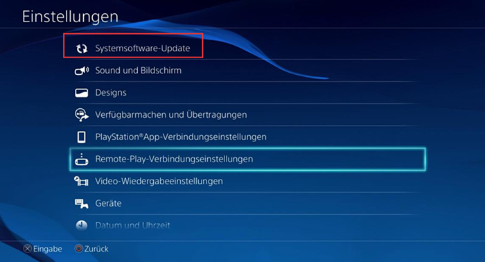 PS4 Systemsoftware-Update