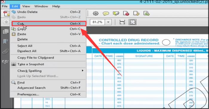 Wasserzeichen mit Adobe Acrobat löschen - Ausschneiden