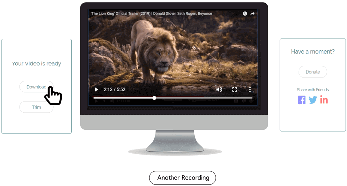 Bildschirmaufzeichnung auf dem Surface Pro mit dem Online-Screen-Recorder