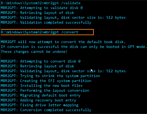 Datenträger durch cmd zu GPT konvertieren