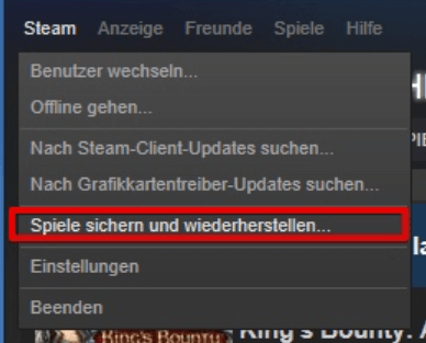 Steam-Spiele sichern.