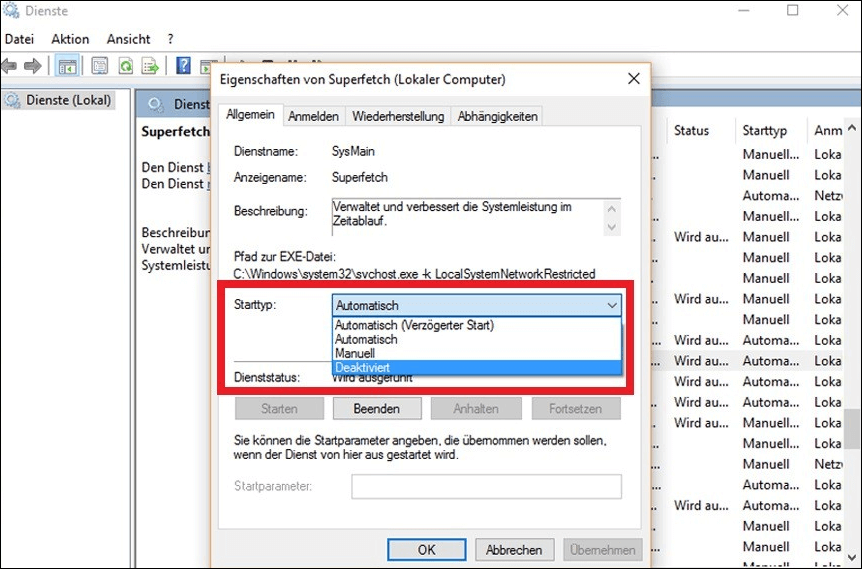 superfetch deaktivieren