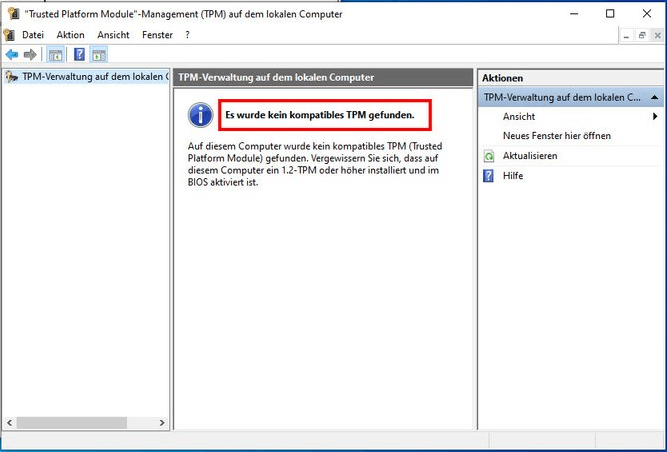 TPM wird nicht verbaut