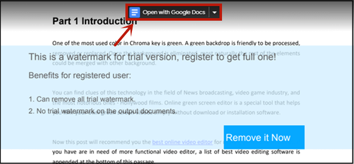 Wasserzeichen mit Google Docs löschen - PDF-Datei öffnen