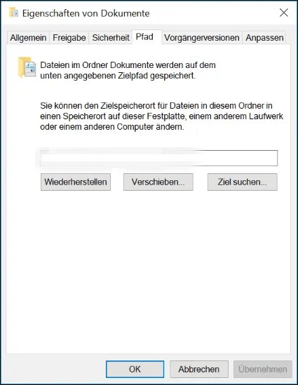 Windows 10 Benutzerordner auf einen anderen Ort verschieben
