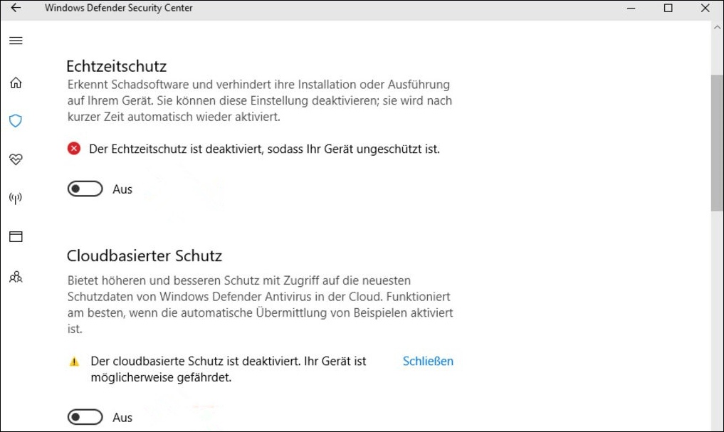 Windows Defender deaktivieren