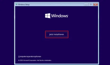 Jetzt installieren klicken