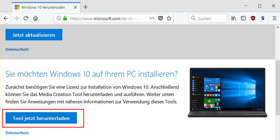 Windows Installationsmedium erstellen