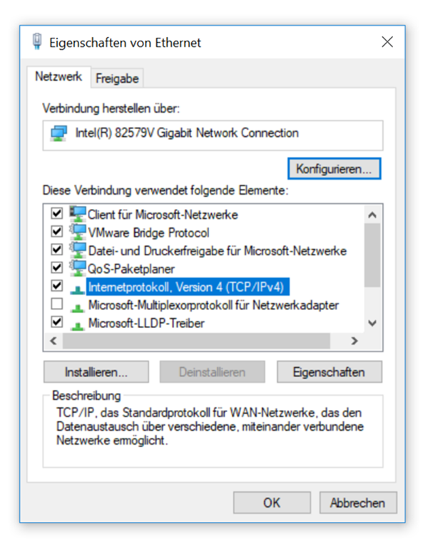 netzwerkadapter eigenschaften
