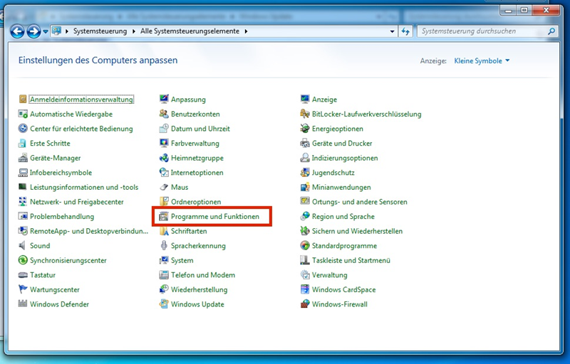 Windows 10 Programme und Funktionen