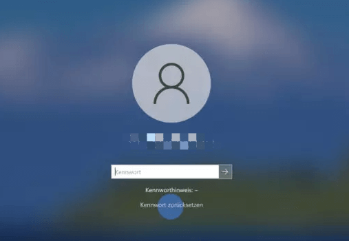 Klicken Sie zum Starten auf Passwort zurücksetzen