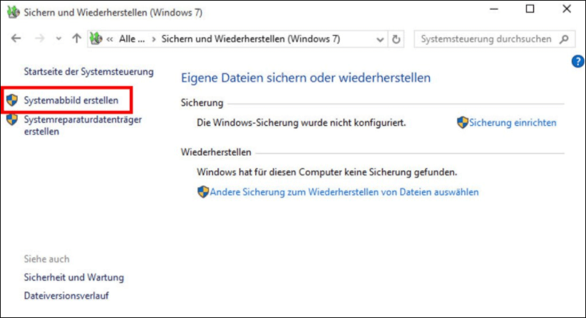 Windows Systemabbild erstellen