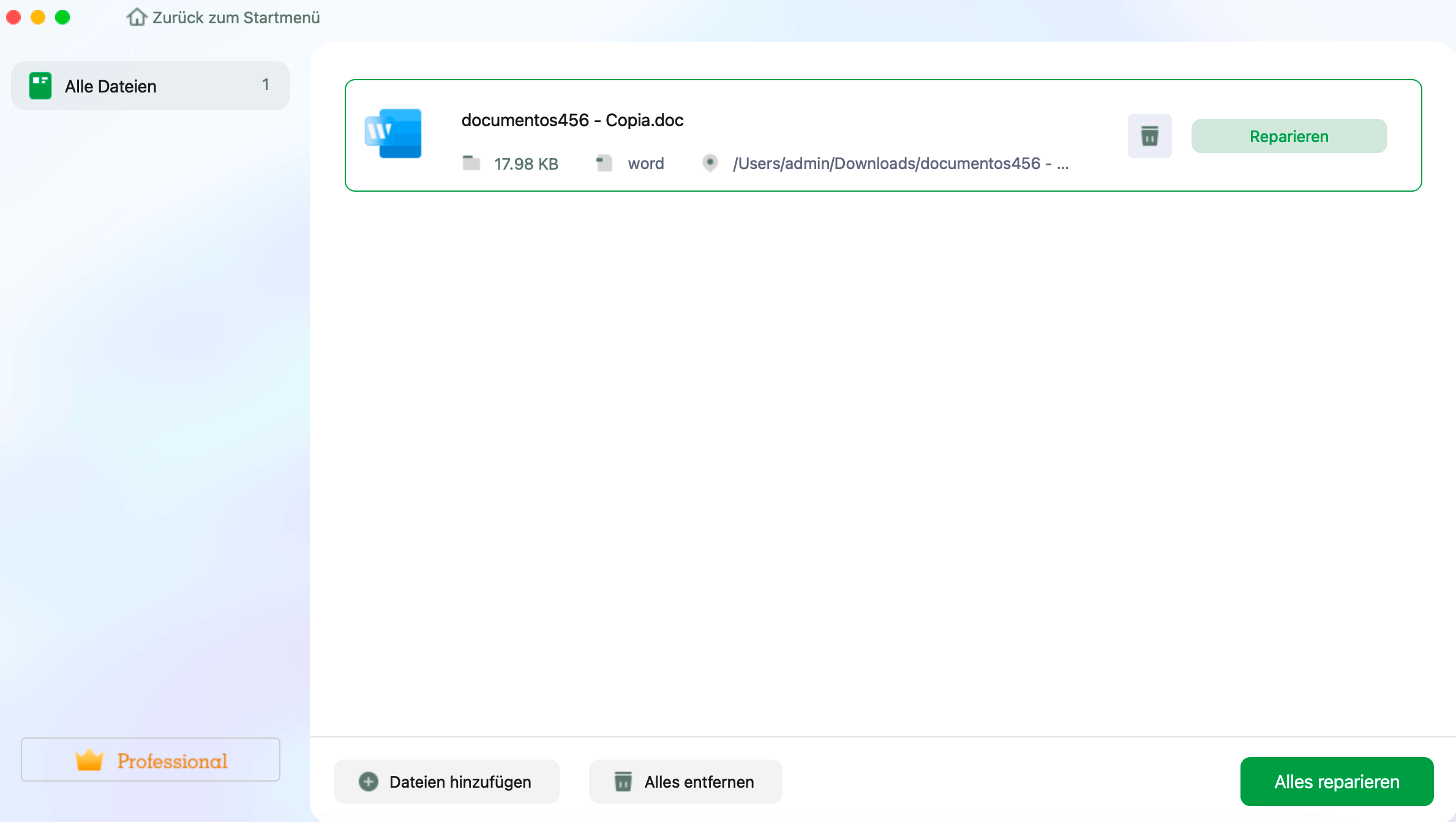 macfixo Dokumentenreparatur Schritt 2