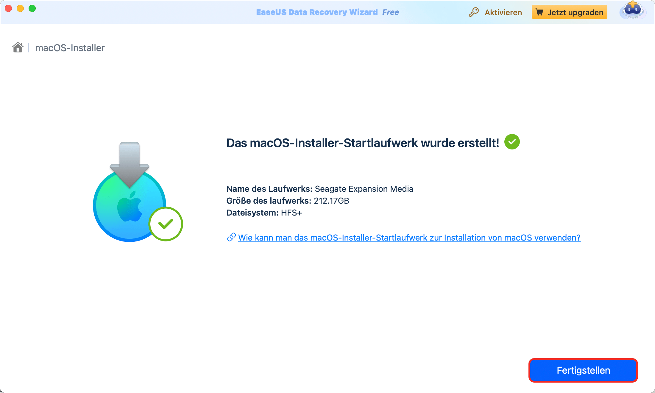 Erstellen Sie das Startlaufwerk des macOS-Installationsprogramms