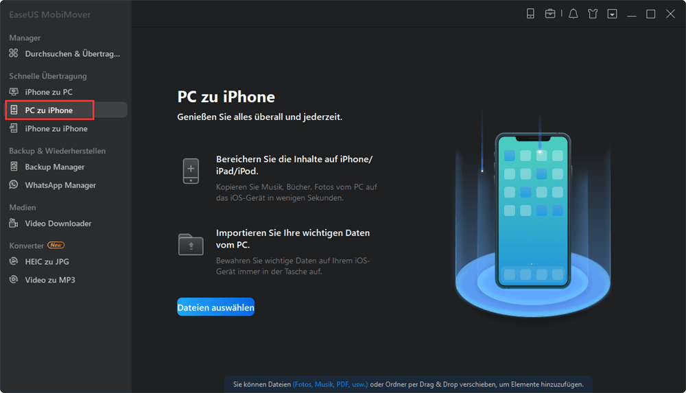Bedienungsanleitung Der Kostenlosen Iphone Transfer Software Easeus