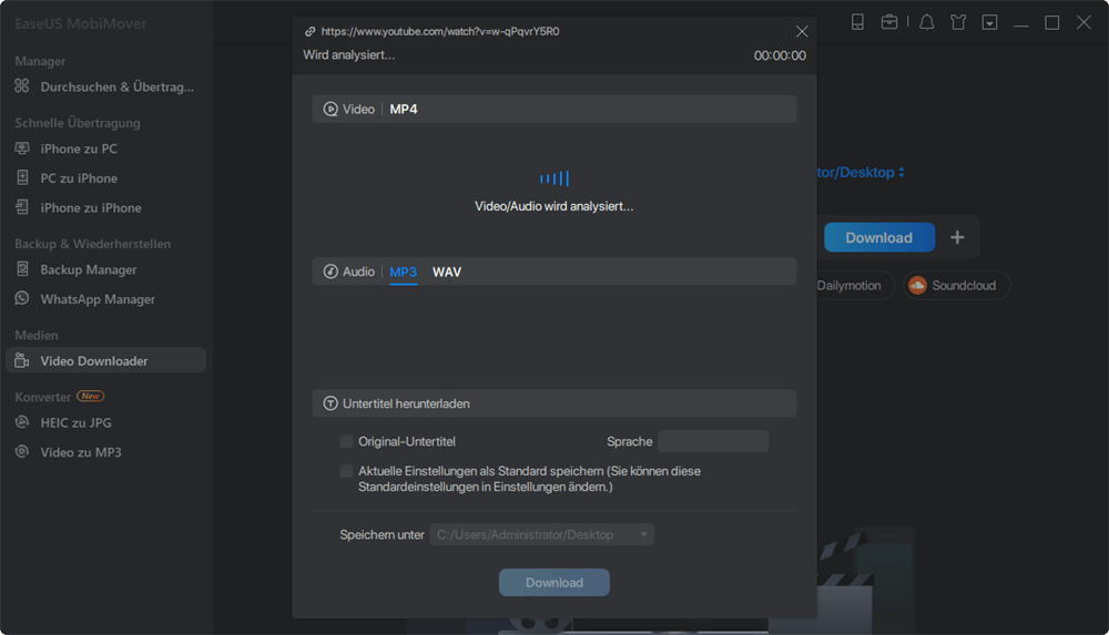 Analysiert MobiMover schnell die URL