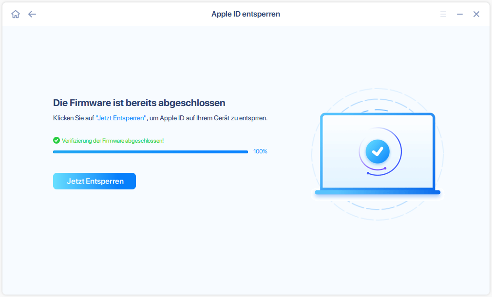 Auf Jetzt Entsperren klicken