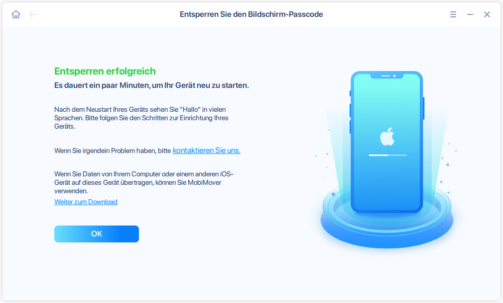Entsperren erfolgreich