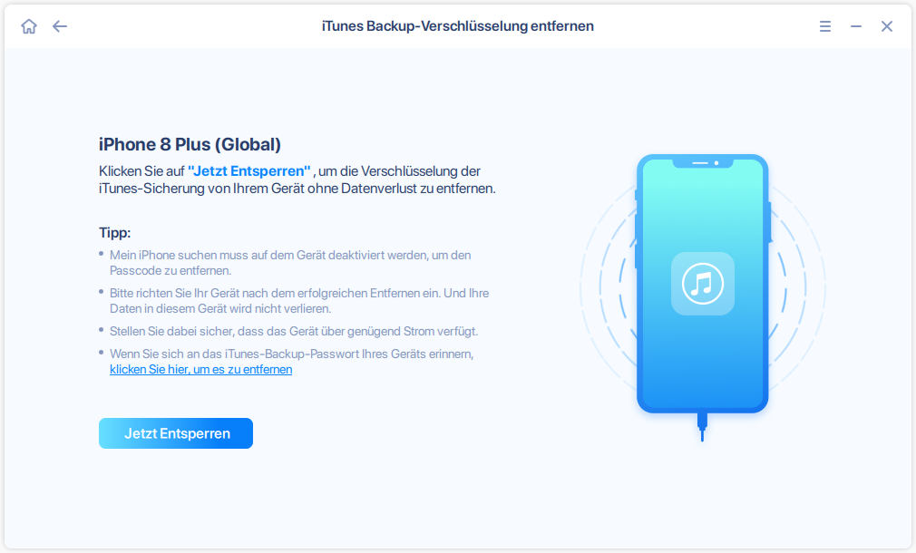 Auf Jetzt entsperren klicken