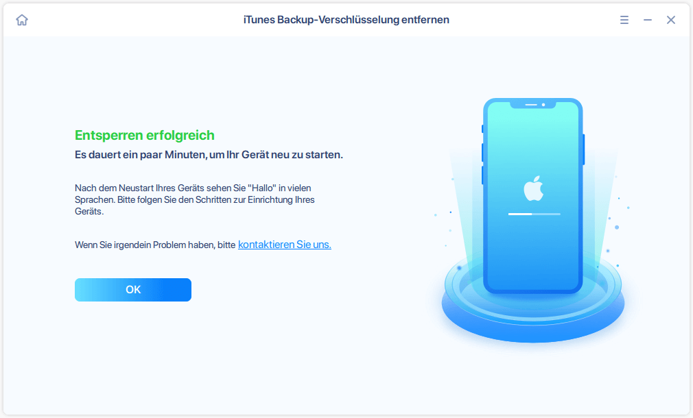 Entsperren erfolgreich