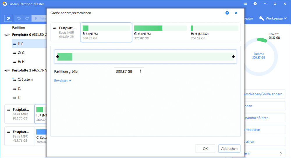 Windows 10 Update Fehler 0x80246019: Partition erweitern.