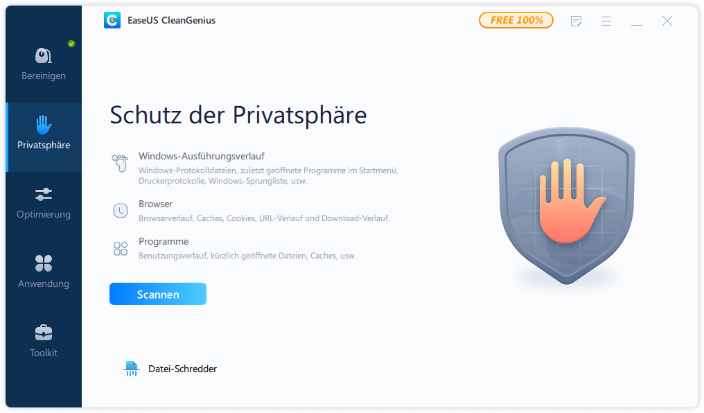 Systembereinigung Schritt 1
