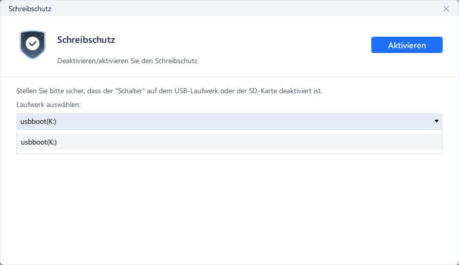 Schreibschutz entfernen - Deaktivieren