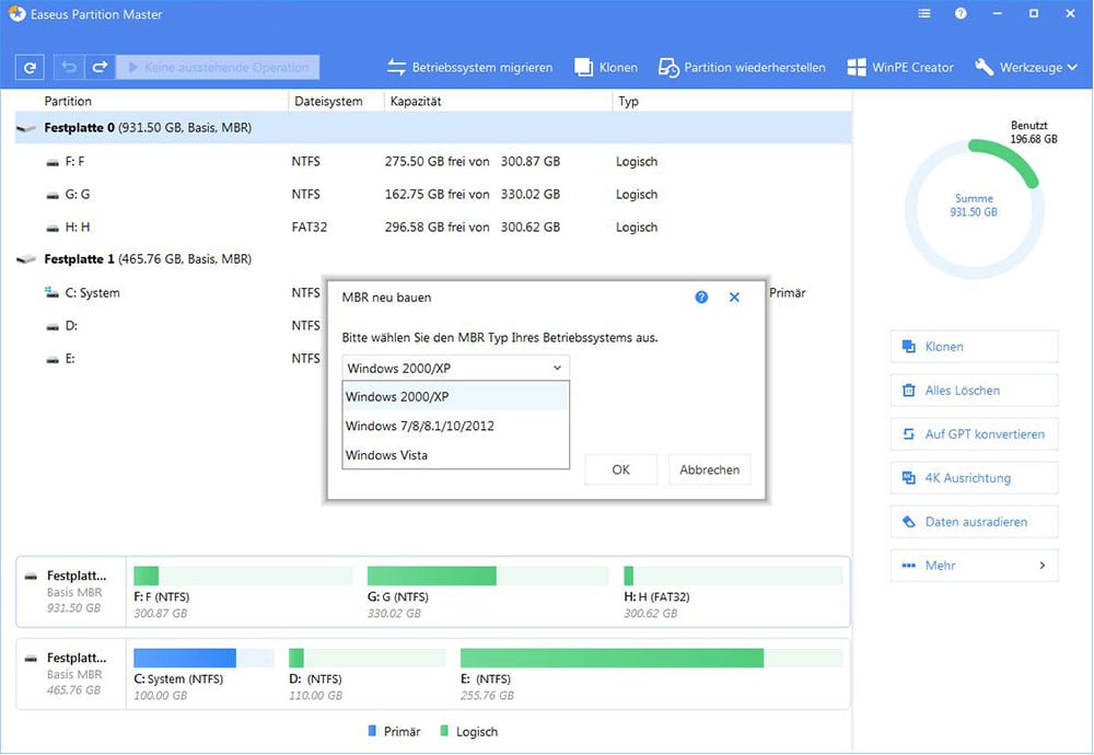 Wie kann man MBR unter Windows 10 reparieren EaseUS
