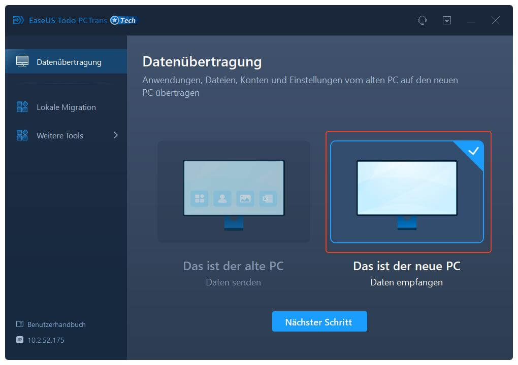 Neuen PC auswählen