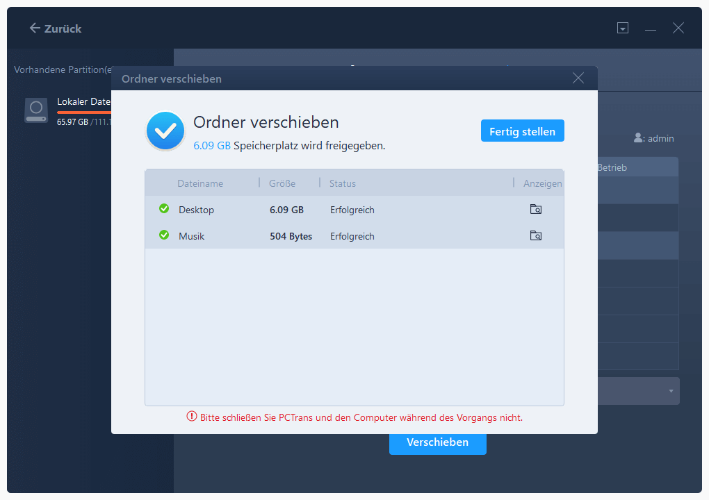 Ordner verschieben